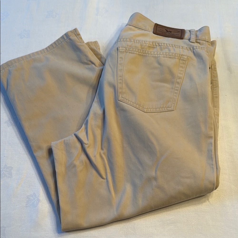 Ralph Lauren Tan Capris Relaxed Fit Cotton Blend